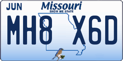 MO license plate MH8X6D
