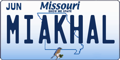 MO license plate MIAKHAL