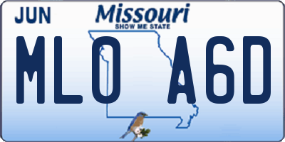 MO license plate ML0A6D