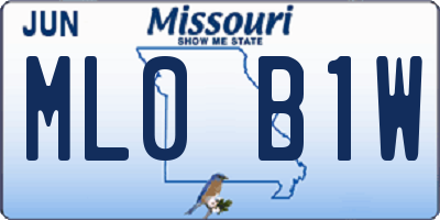 MO license plate ML0B1W