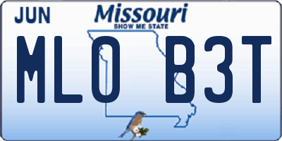MO license plate ML0B3T