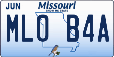 MO license plate ML0B4A