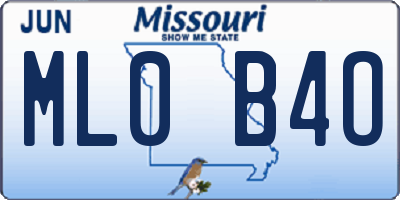MO license plate ML0B4O