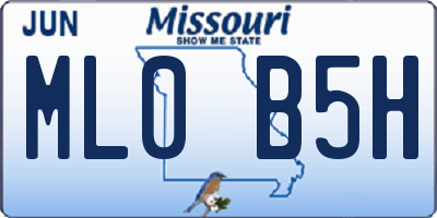 MO license plate ML0B5H