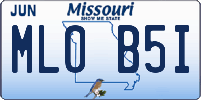 MO license plate ML0B5I