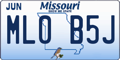 MO license plate ML0B5J