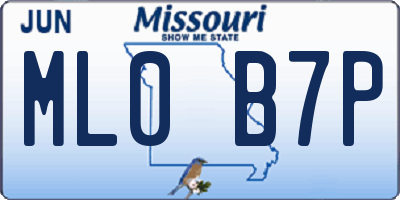 MO license plate ML0B7P