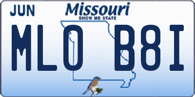 MO license plate ML0B8I