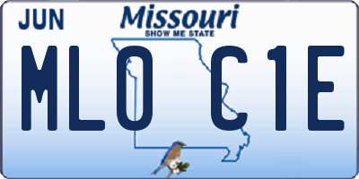 MO license plate ML0C1E