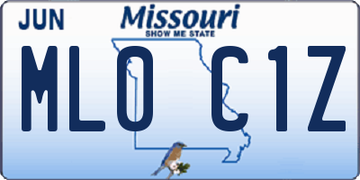 MO license plate ML0C1Z