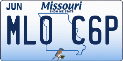 MO license plate ML0C6P
