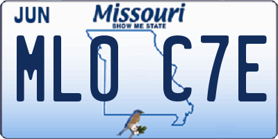 MO license plate ML0C7E