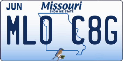 MO license plate ML0C8G