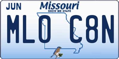 MO license plate ML0C8N