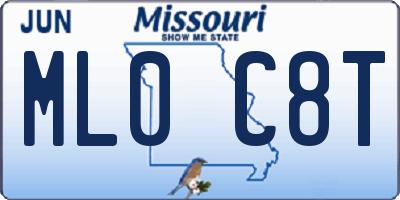 MO license plate ML0C8T
