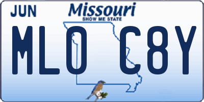 MO license plate ML0C8Y