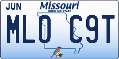 MO license plate ML0C9T