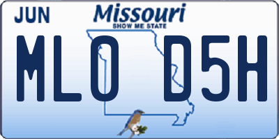 MO license plate ML0D5H