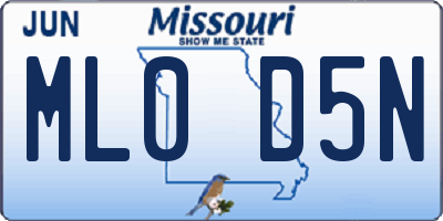 MO license plate ML0D5N