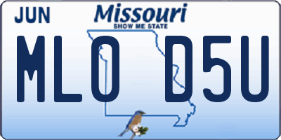 MO license plate ML0D5U