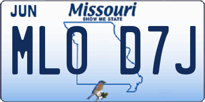 MO license plate ML0D7J