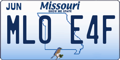 MO license plate ML0E4F