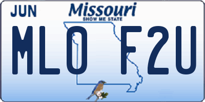 MO license plate ML0F2U