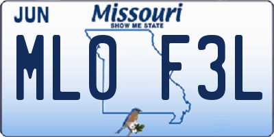 MO license plate ML0F3L
