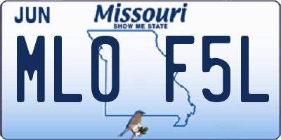 MO license plate ML0F5L