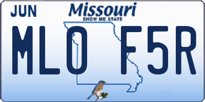 MO license plate ML0F5R
