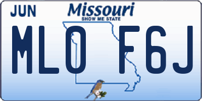 MO license plate ML0F6J