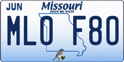 MO license plate ML0F8O