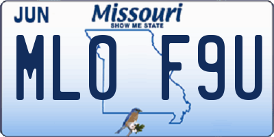 MO license plate ML0F9U