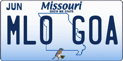 MO license plate ML0G0A