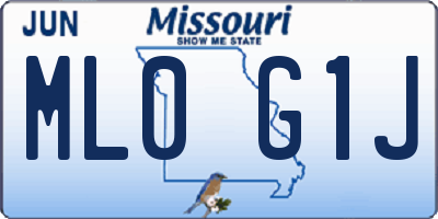 MO license plate ML0G1J