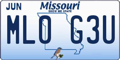 MO license plate ML0G3U