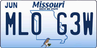 MO license plate ML0G3W