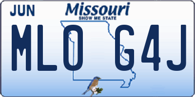 MO license plate ML0G4J