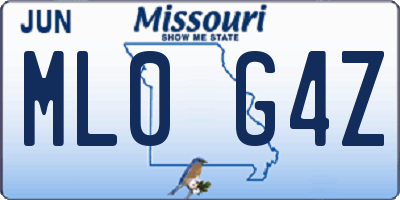MO license plate ML0G4Z