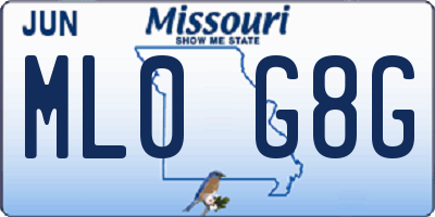 MO license plate ML0G8G