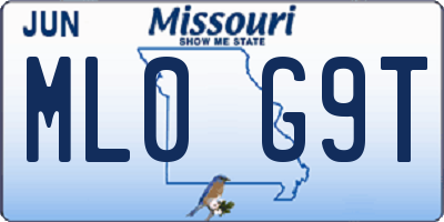 MO license plate ML0G9T