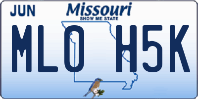 MO license plate ML0H5K