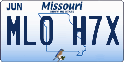 MO license plate ML0H7X