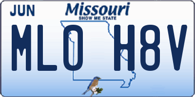 MO license plate ML0H8V