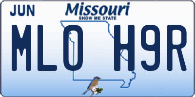 MO license plate ML0H9R