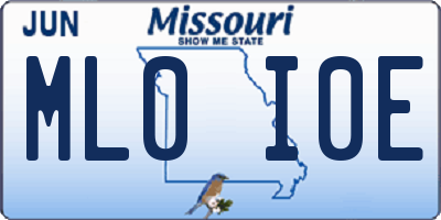 MO license plate ML0I0E