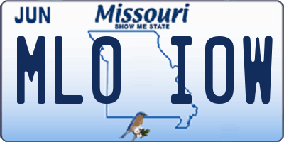 MO license plate ML0I0W