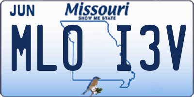 MO license plate ML0I3V