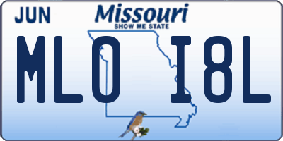 MO license plate ML0I8L