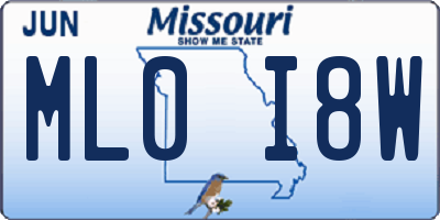 MO license plate ML0I8W